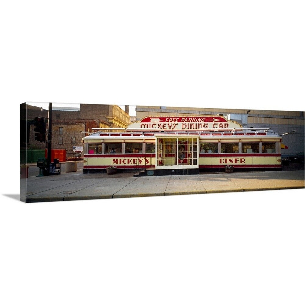 "Facade of Mickey's Diner restaurant" Canvas Wall Art