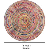 Fair Trade Handmade Jute Rag Rug Multi Colored