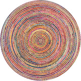 Fair Trade Handmade Jute Rag Rug Multi Colored