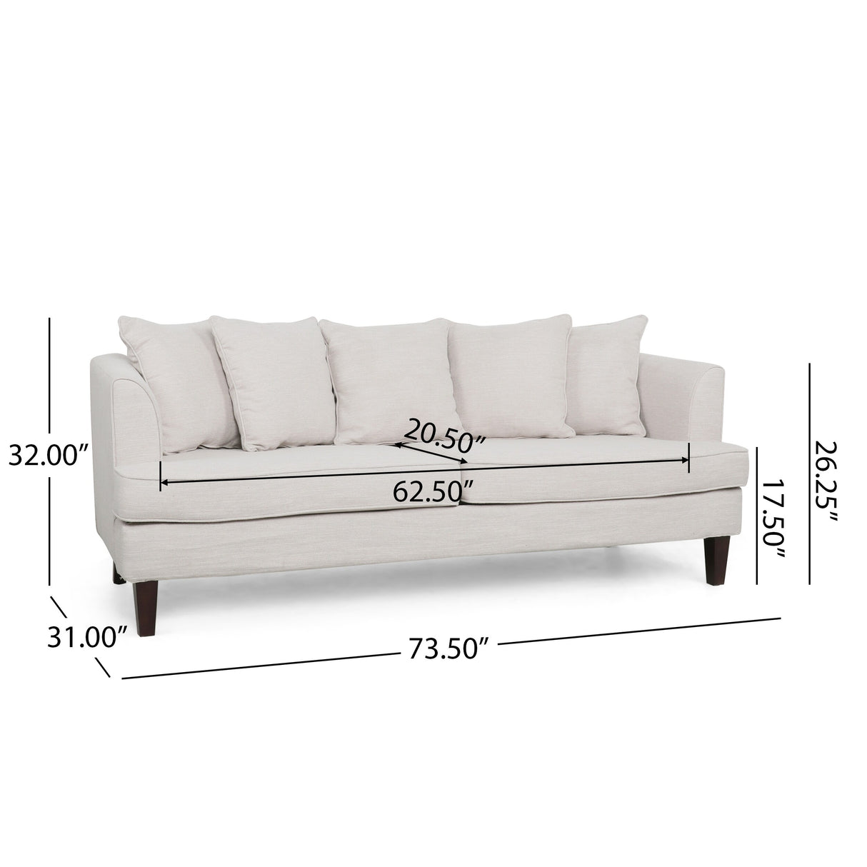 Fairburn Pillow-back 3-seat Sofa by Christopher Knight Home