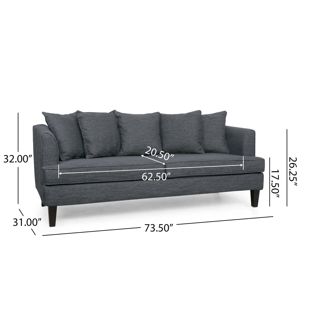 Fairburn Pillow-back 3-seat Sofa by Christopher Knight Home