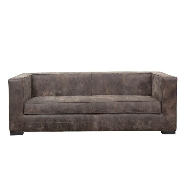 Fairmount Distressed Brown Leather Modern Sofa