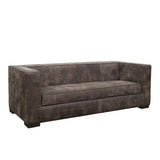 Fairmount Distressed Brown Leather Modern Sofa