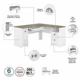 Fairview 60W L Shaped Desk with Drawers and Cabinet by Bush Furniture