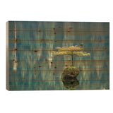 Fairy Lake Bonsai Print On Wood by Tim Oldford - Multi-Color