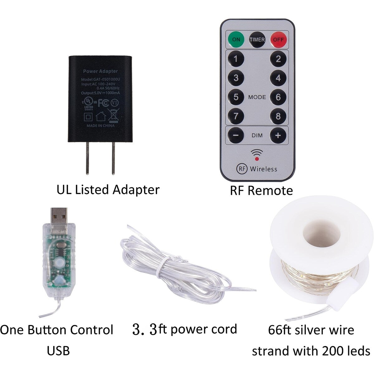 Fairy Lights Plug in Mini LEDs String Lights with RF Remote - 2 Pack