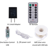 Fairy Lights Plug in Mini LEDs String Lights with RF Remote - 2 Pack