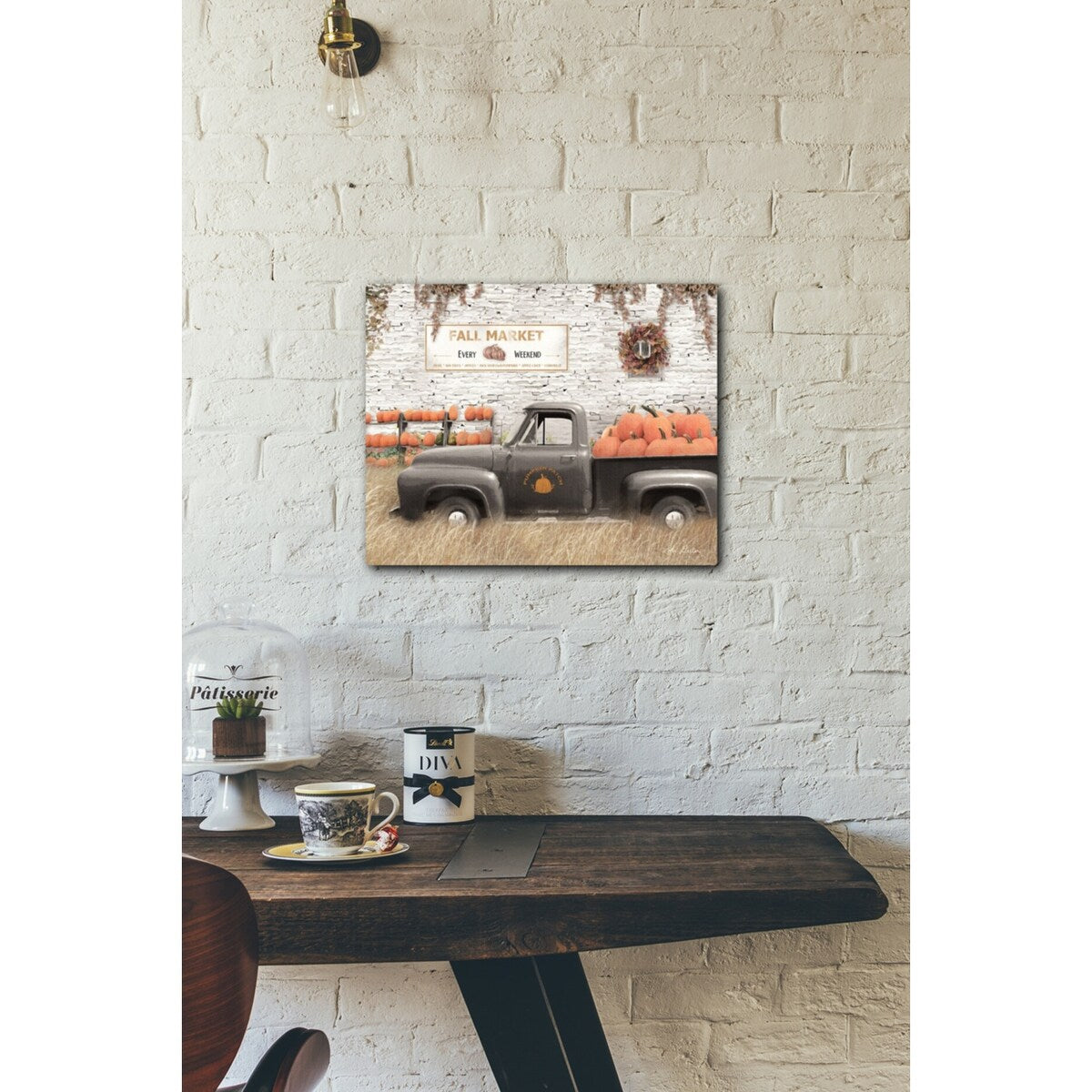 Fall Pumpkin Market 20x16 Gallery Wrapped Stretched Canvas