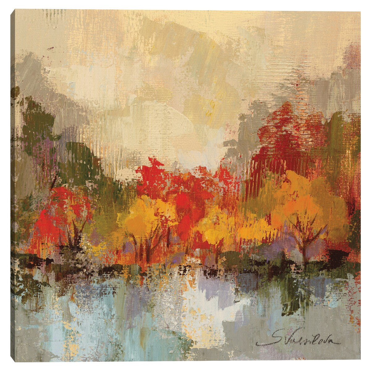 Fall Riverside II by Silvia Vassileva Canvas Art Print