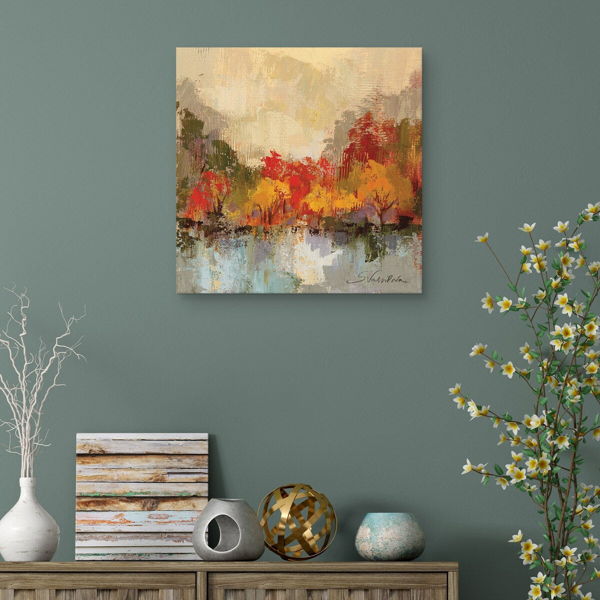 Fall Riverside II by Silvia Vassileva Canvas Art Print