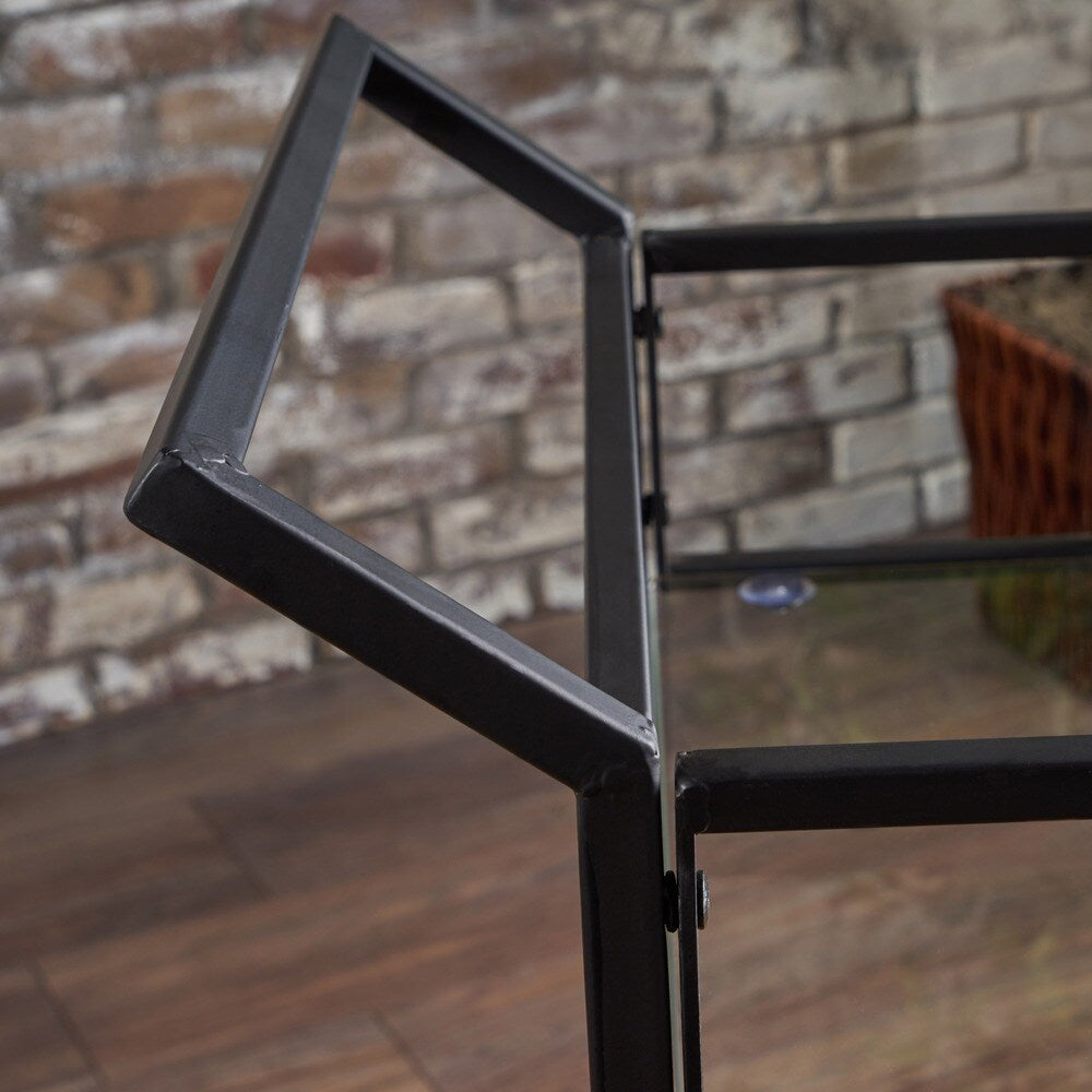 Falon Industrial Modern Iron Tempered Glass Bar Cart by Christopher Knight Home