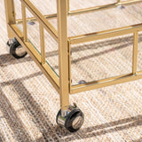Falon Industrial Modern Iron Tempered Glass Bar Cart by Christopher Knight Home