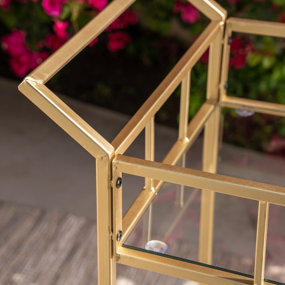 Falon Industrial Modern Iron Tempered Glass Bar Cart by Christopher Knight Home