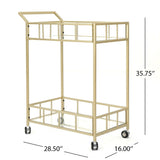 Falon Industrial Modern Iron Tempered Glass Bar Cart by Christopher Knight Home