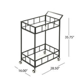 Falon Industrial Modern Iron Tempered Glass Bar Cart by Christopher Knight Home