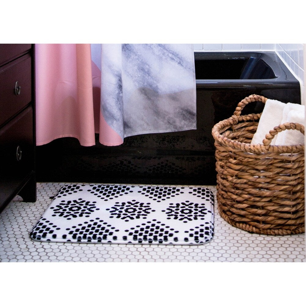 Famenxt "Mermaid Fish Scales" Memory Foam Bath Mat