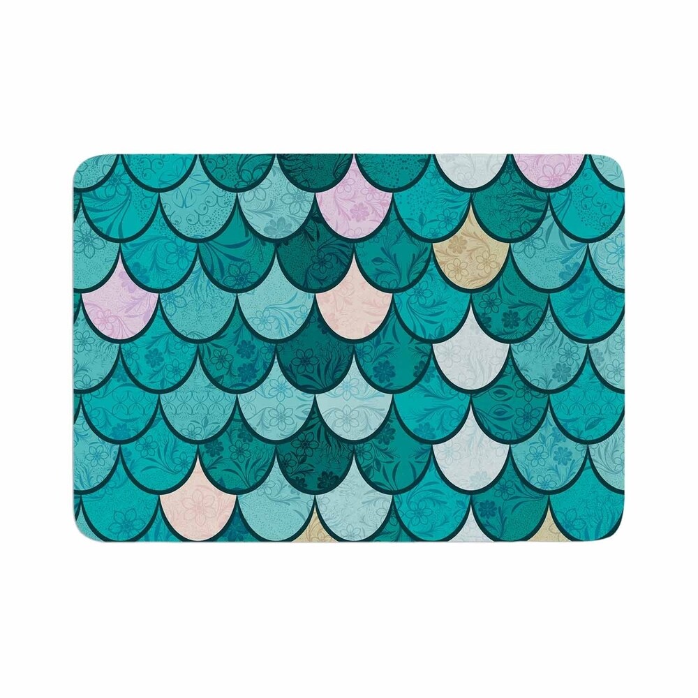 Famenxt "Mermaid Fish Scales" Memory Foam Bath Mat