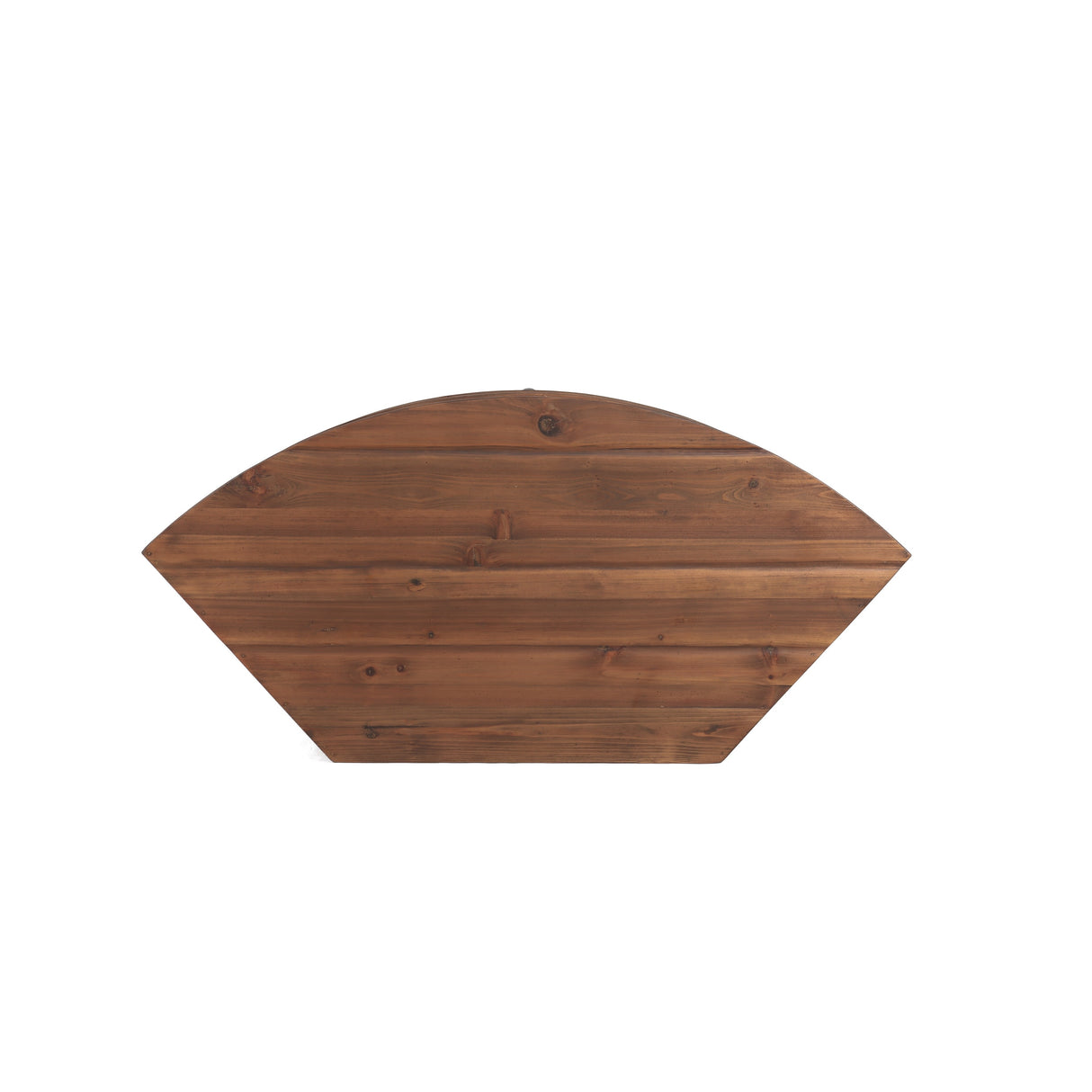 Fan Shape Reclaimed Wood Corner Media Table Space Saving