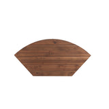Fan Shape Reclaimed Wood Corner Media Table Space Saving