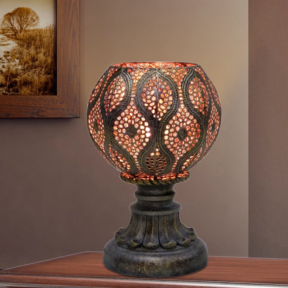 Fangio Lighting's 1603 9 in. Rust Grey Moroccan Metal Uplight