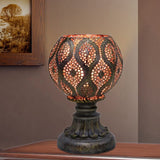 Fangio Lighting's 1603 9 in. Rust Grey Moroccan Metal Uplight