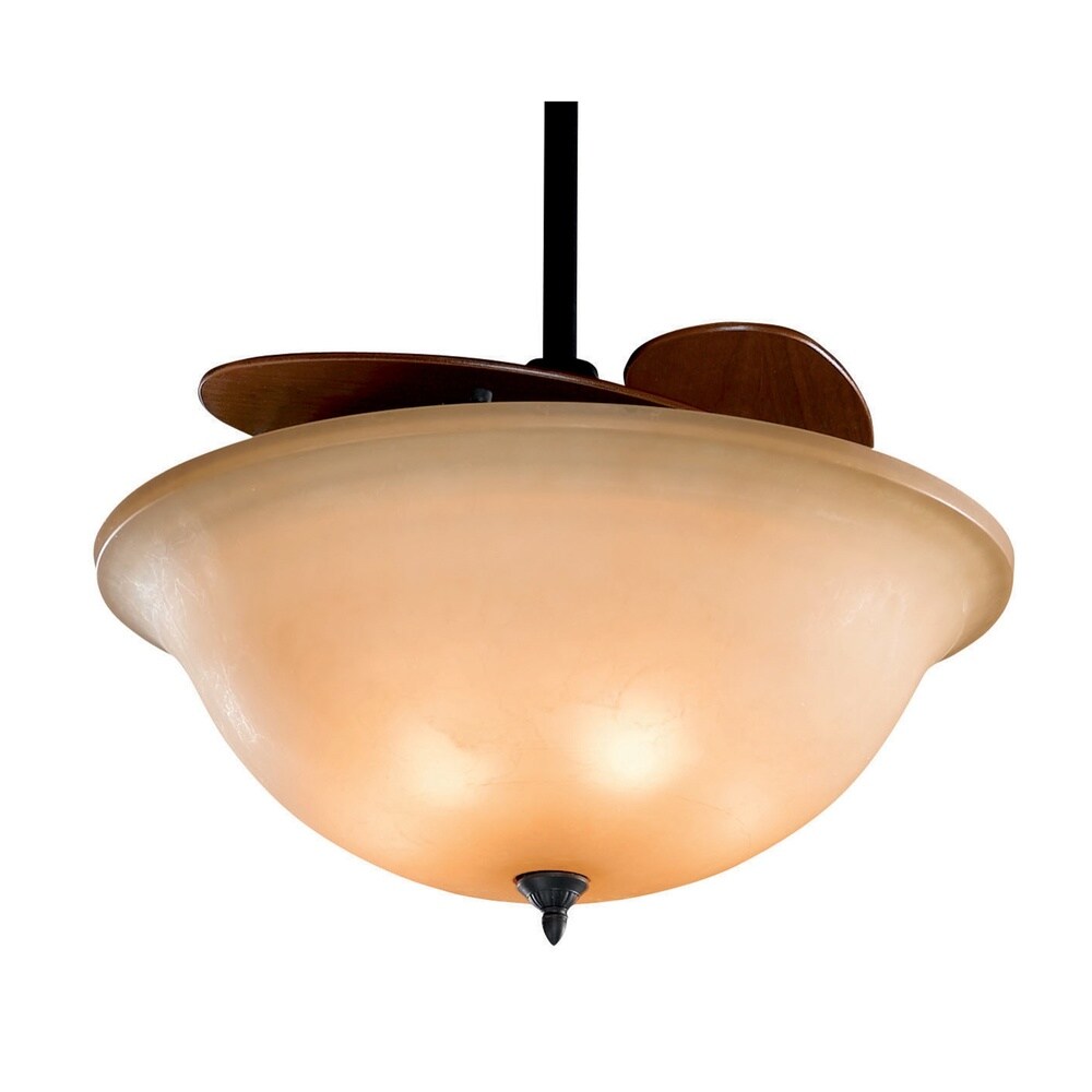 Fanimation Air Shadow 43-inch Glass Shade Retractable 3-light Ceiling Fan
