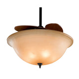 Fanimation Air Shadow 43-inch Glass Shade Retractable 3-light Ceiling Fan