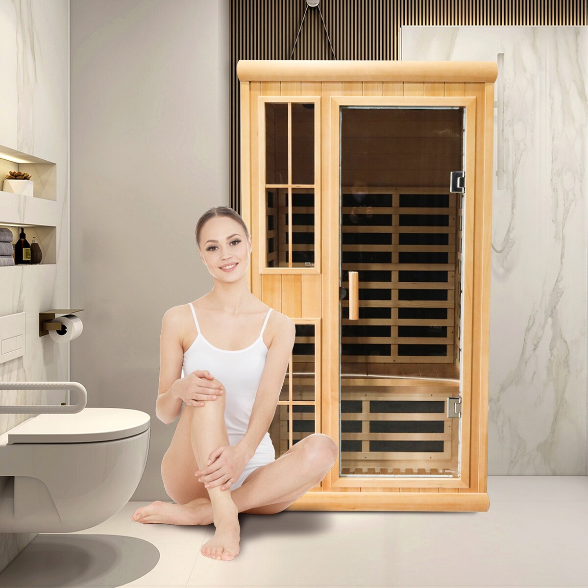 Far Infrared Sauna Double Room with Atmosphere Light, Bluetooth Sound