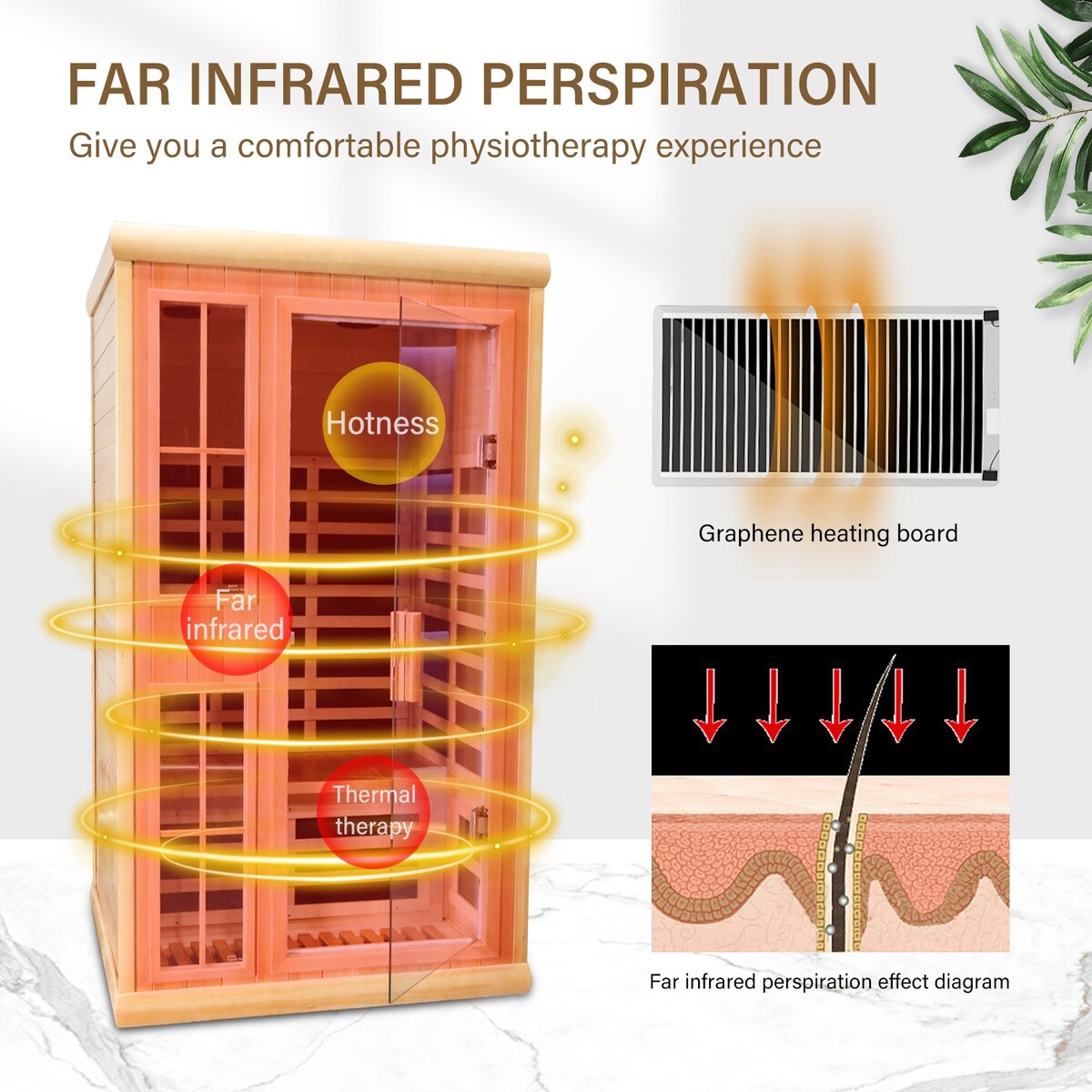 Far Infrared Sauna Double Room with Atmosphere Light, Bluetooth Sound