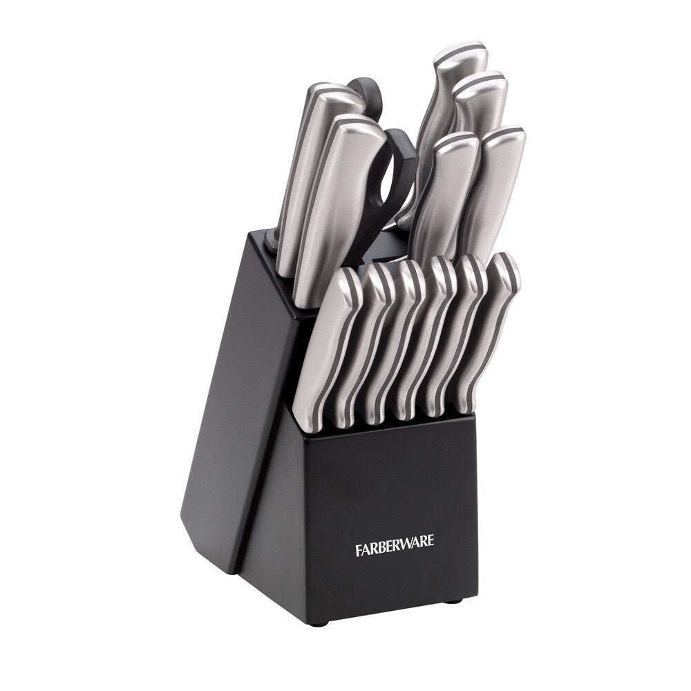 Farberware 15-piece Stamped Stainless Steel Cutlery Set with Bonus Cutting Boards