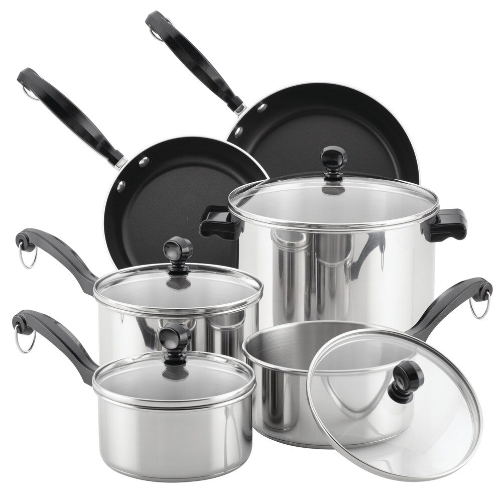 Farberware Classic Series 12-Piece Stainless Steel Cookware Set