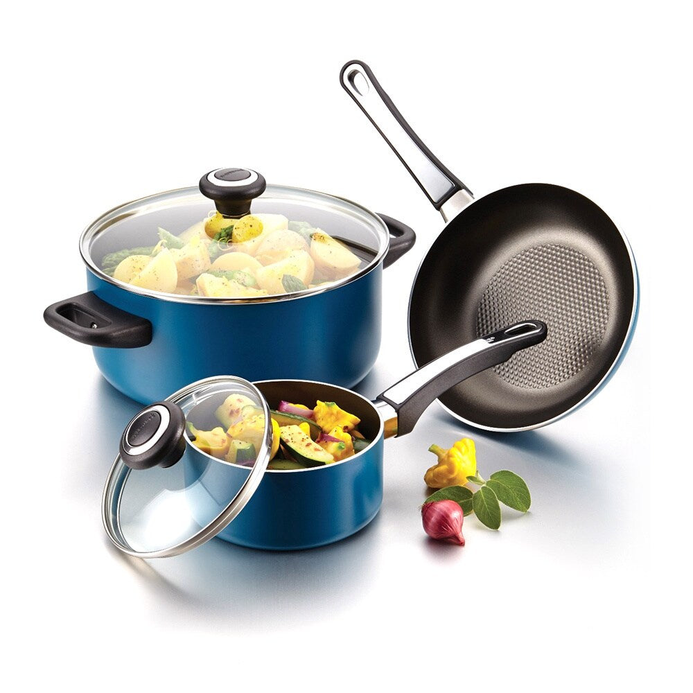 Farberware High Performance Nonstick Aluminum 12-inch Teal Covered Deep Skillet