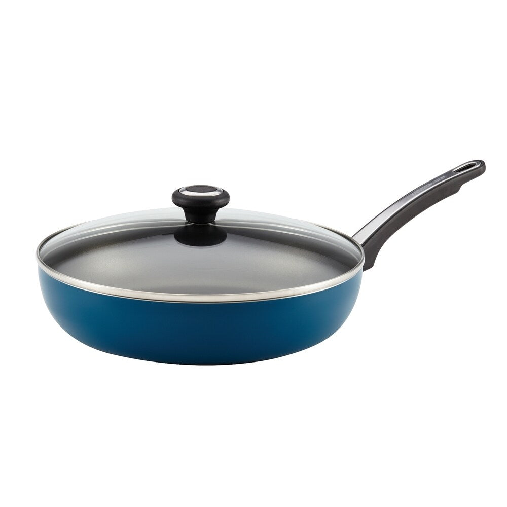 Farberware High Performance Nonstick Aluminum 12-inch Teal Covered Deep Skillet