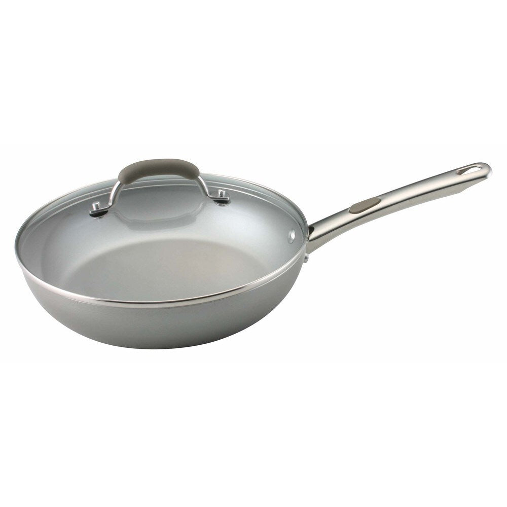 Farberware Specialties Aluminum Nonstick 10 1/2-inch Champagne Deep Covered Skillet
