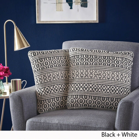 Amorie White Print Fabric Throw Pillow (Set of 2) by Christopher Knight Home