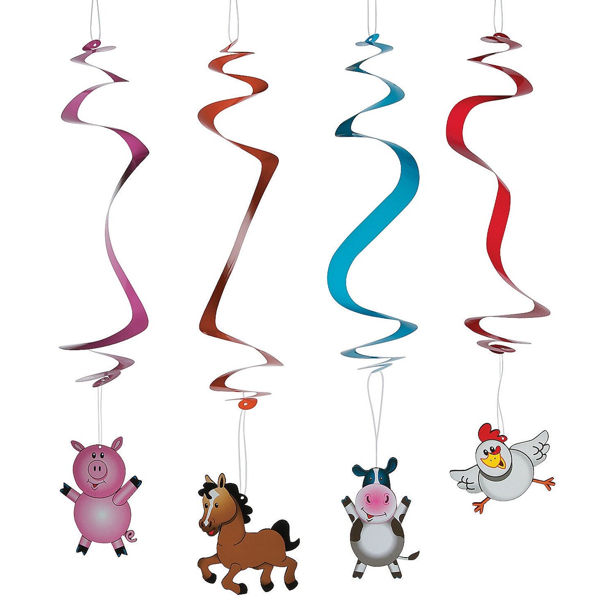Farm Party Hanging Swirl Decorations, 12 Pc., Party Decor, 12 Pieces
