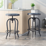 Farmdale Industrial Reclaimed Firwood Adjustable Height Swivel Bar Stool (Set of 2) by Christopher Knight Home