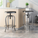 Farmdale Industrial Reclaimed Firwood Adjustable Height Swivel Bar Stool (Set of 2) by Christopher Knight Home