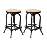 Farmdale Industrial Reclaimed Firwood Adjustable Height Swivel Bar Stool (Set of 2) by Christopher Knight Home