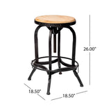 Farmdale Industrial Reclaimed Firwood Adjustable Height Swivel Bar Stool (Set of 2) by Christopher Knight Home