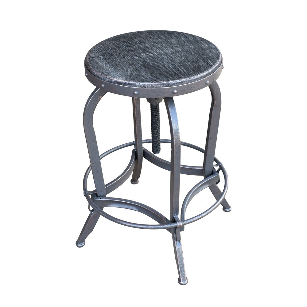 Farmdale Industrial Reclaimed Firwood Adjustable Height Swivel Bar Stool (Set of 2) by Christopher Knight Home