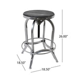 Farmdale Industrial Reclaimed Firwood Adjustable Height Swivel Bar Stool (Set of 2) by Christopher Knight Home