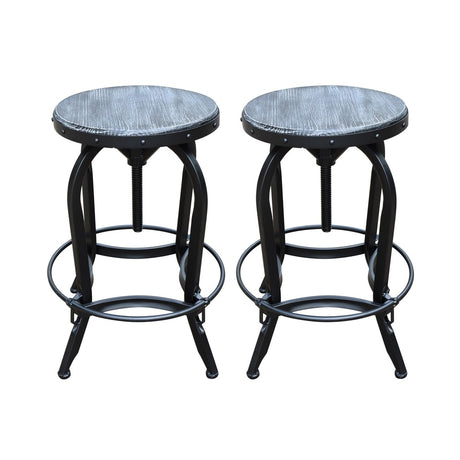 Farmdale Industrial Reclaimed Firwood Adjustable Height Swivel Bar Stool (Set of 2) by Christopher Knight Home