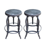 Farmdale Industrial Reclaimed Firwood Adjustable Height Swivel Bar Stool (Set of 2) by Christopher Knight Home