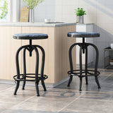 Farmdale Industrial Reclaimed Firwood Adjustable Height Swivel Bar Stool (Set of 2) by Christopher Knight Home