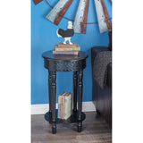 Farmhouse 27 Inch Round Black Wooden Side Table by Studio 350