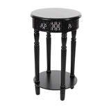 Farmhouse 27 Inch Round Black Wooden Side Table by Studio 350