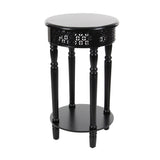Farmhouse 27 Inch Round Black Wooden Side Table by Studio 350