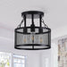 Farmhouse 3-Light Semi Flush Mount Metal Ceiling Light for Kitchen Bedroom Foyer