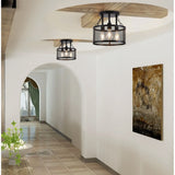 Farmhouse 3-Light Semi Flush Mount Metal Ceiling Light for Kitchen Bedroom Foyer